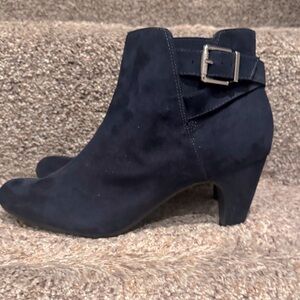 Sam & Libby Navy Ankle Booties with Buckle